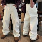 设计感简约百搭牛仔裤 2025春秋重磅美式 男潮牌时尚 弯刀休闲裤 工装