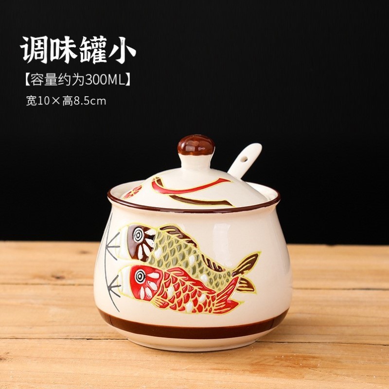 油罐储物大容量红油储存加大酱老式带加厚盐罐食品带勺把手调味猪