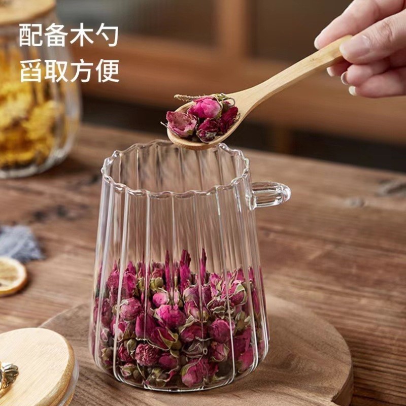 的家用糖罐高颜值白糖食品级密封罐子储存储物红糖玻璃罐厨房装糖