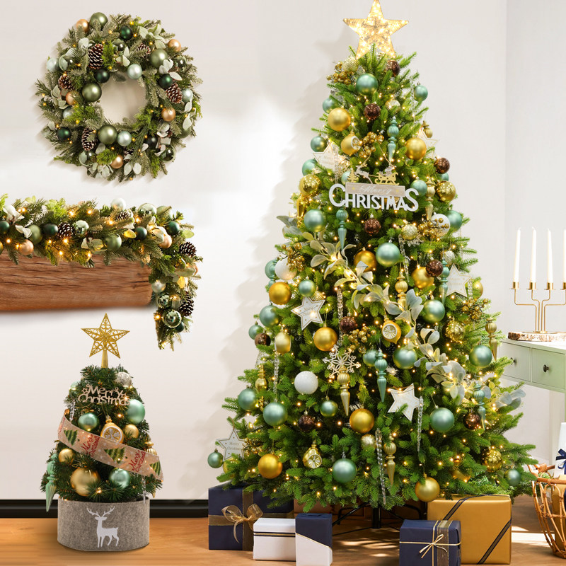 圣诞树装饰品2025新款大摆件家用套餐圣诞节led灯高级感diy小挂件