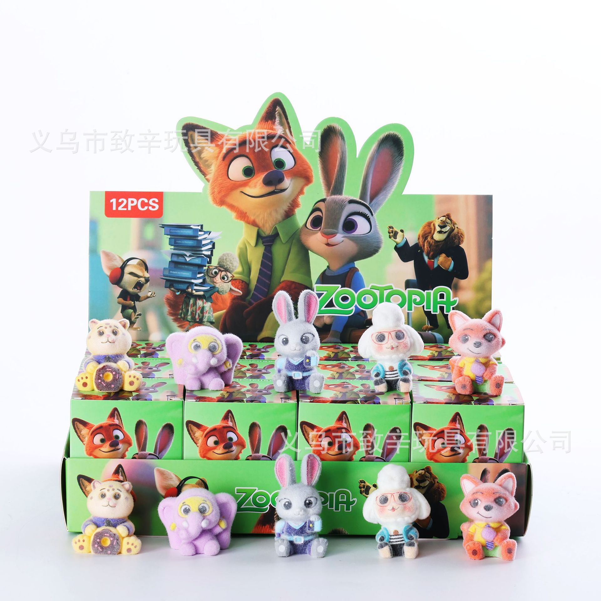 迪士呢疯狂动物城盲盒树脂植绒萌粒潮玩周边手办玩具公仔礼物摆件