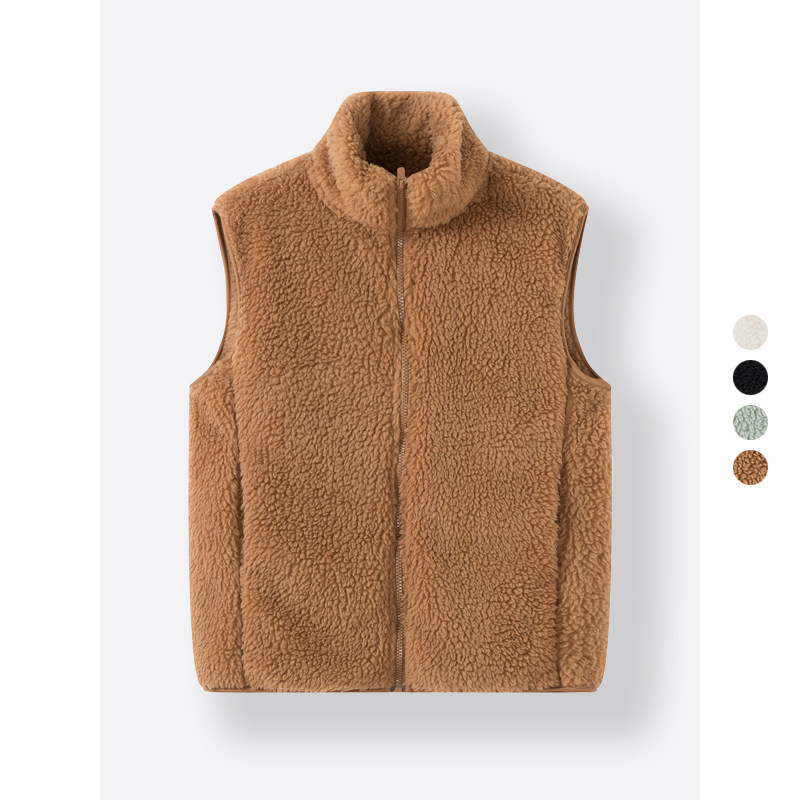 优质女装2025春秋季新仿羊羔绒坎肩摇粒绒立领宽松保暖背心马甲,女装/女士精品,马夹,淘宝优惠券,粉丝福利购,淘宝优惠卷