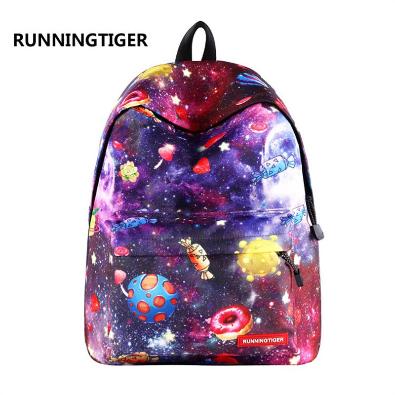 现货当天发货双肩包女跨境中小学生星空书包户外旅行背包