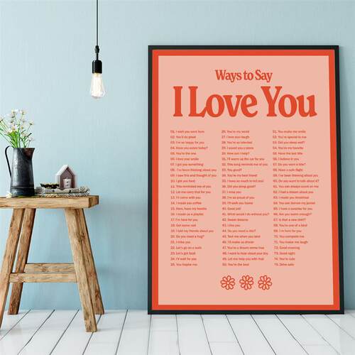 Ways to say I love you装饰画英文帆布画海报家居装饰框画芯