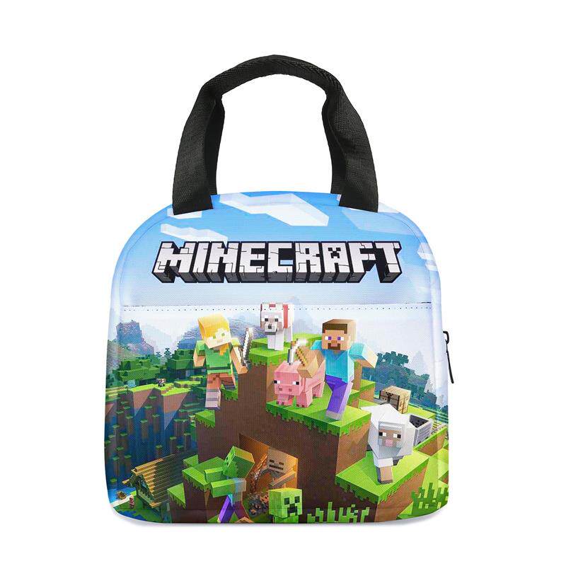 Minecraft我的世界新款卡通动漫中小学生午餐包儿童冰袋
