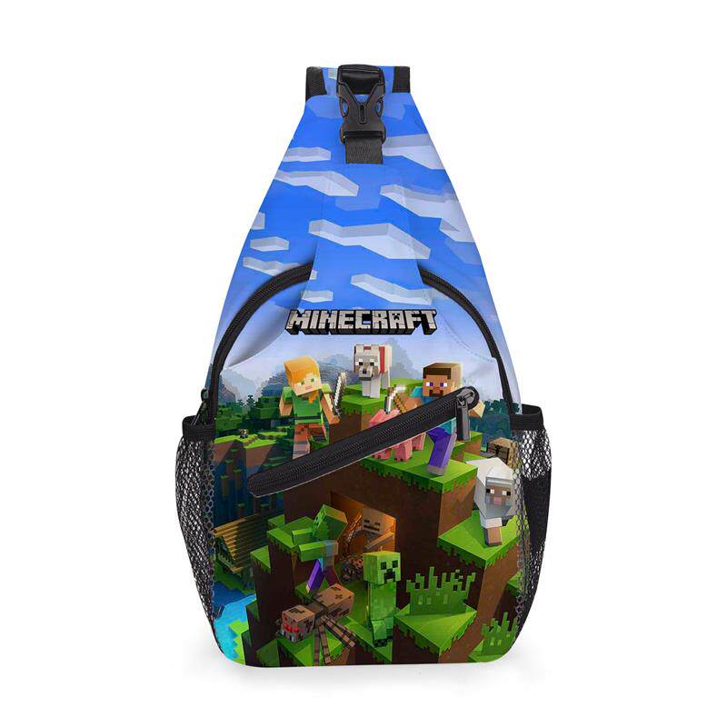 现货我的世界minecraft中小学生斜挎腰包小挎包户外旅游胸包