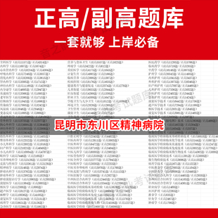 昆明市东川区精神病院医学高级职称副高正高级考试宝典题库卫生高级职称历年真题护理学教材妇产科副主任医师护师中医内科学超声医