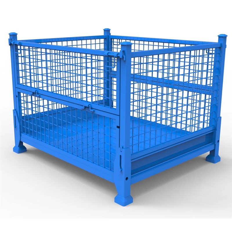 金属网格料箱 金属折叠周转箱 折叠铁网箱 仓储笼 承载强 寿命长