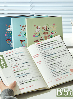 康奈尔笔记本初中生专用B5大号加厚高效5r记忆法高效课堂记录本高颜值软皮大学生考研考公复习学习专用本子