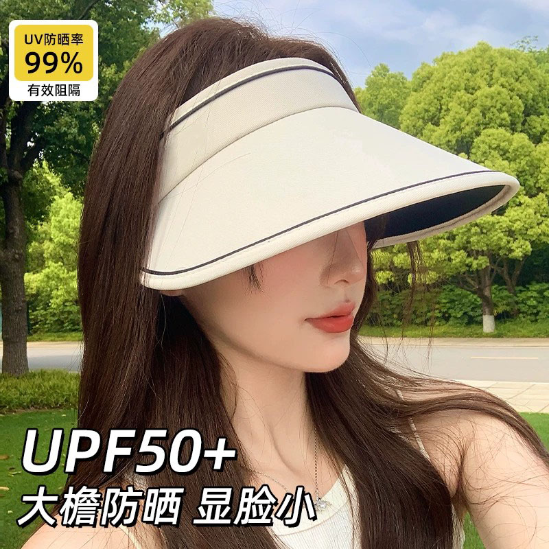 大帽簷帽子女款遮阳防晒紫外线2026新款夏季空顶凉帽夏天户外遮阳