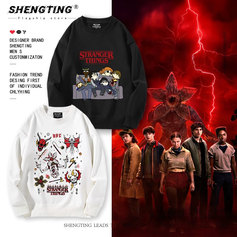 怪奇物语Stranger Things魔王周边圆领卫衣男女秋冬美式衣服潮ins