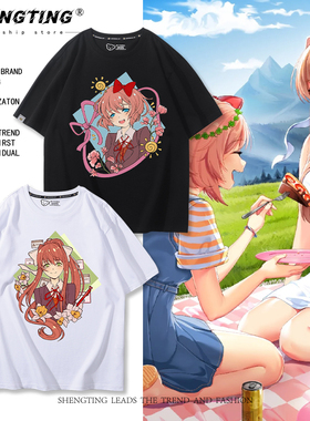 dokidoki心跳文学部纱世里莫妮卡夏树游戏周边短袖男女学生夏装潮