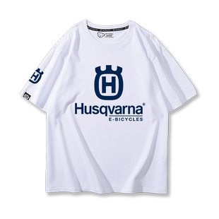 胡斯瓦纳ROCKSTAR Husqvarna车队版T恤男女GP越野摩托车宽松短袖t