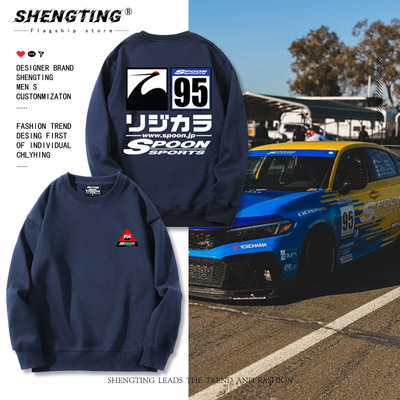 日本JDM改装车SPOON思域Type R圆领卫衣男生秋冬加绒长袖休闲外套