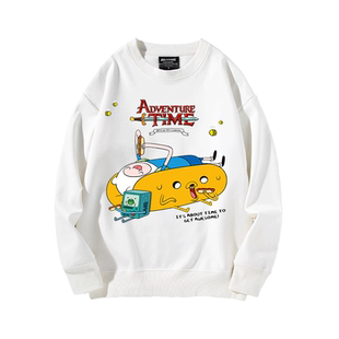 探险时光连帽卫衣男活宝周边日系宽松bf慵懒风卡通图案百搭上衣服