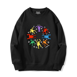 keith haring凯斯哈林联名圆领卫衣男女潮ins2022春秋新款上衣服