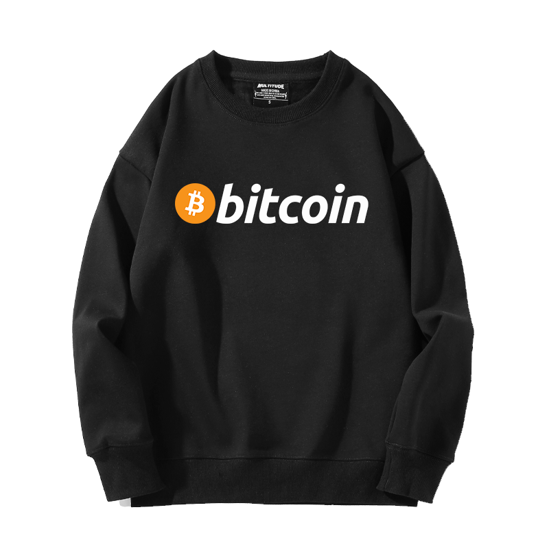 马斯克货币进化BITCOIN圆领卫衣男比特币BTC区块链衣服币圈印花潮