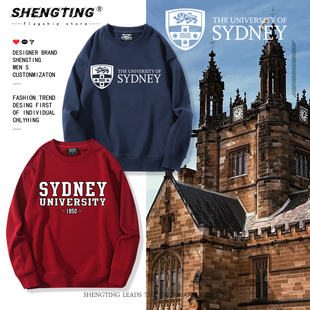 USYD周边悉尼大学纪念品圆领卫衣男女校服秋冬加绒学生Sydney外套
