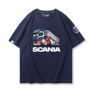 scania斯堪尼亚卡车迷短袖T恤衫男女欧美街头爆款字母半袖上衣服