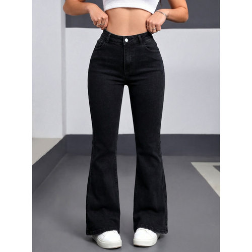 跨境欧美亚马逊SHEIN爆款弹力2026新款高腰喇叭牛仔裤女JEANS