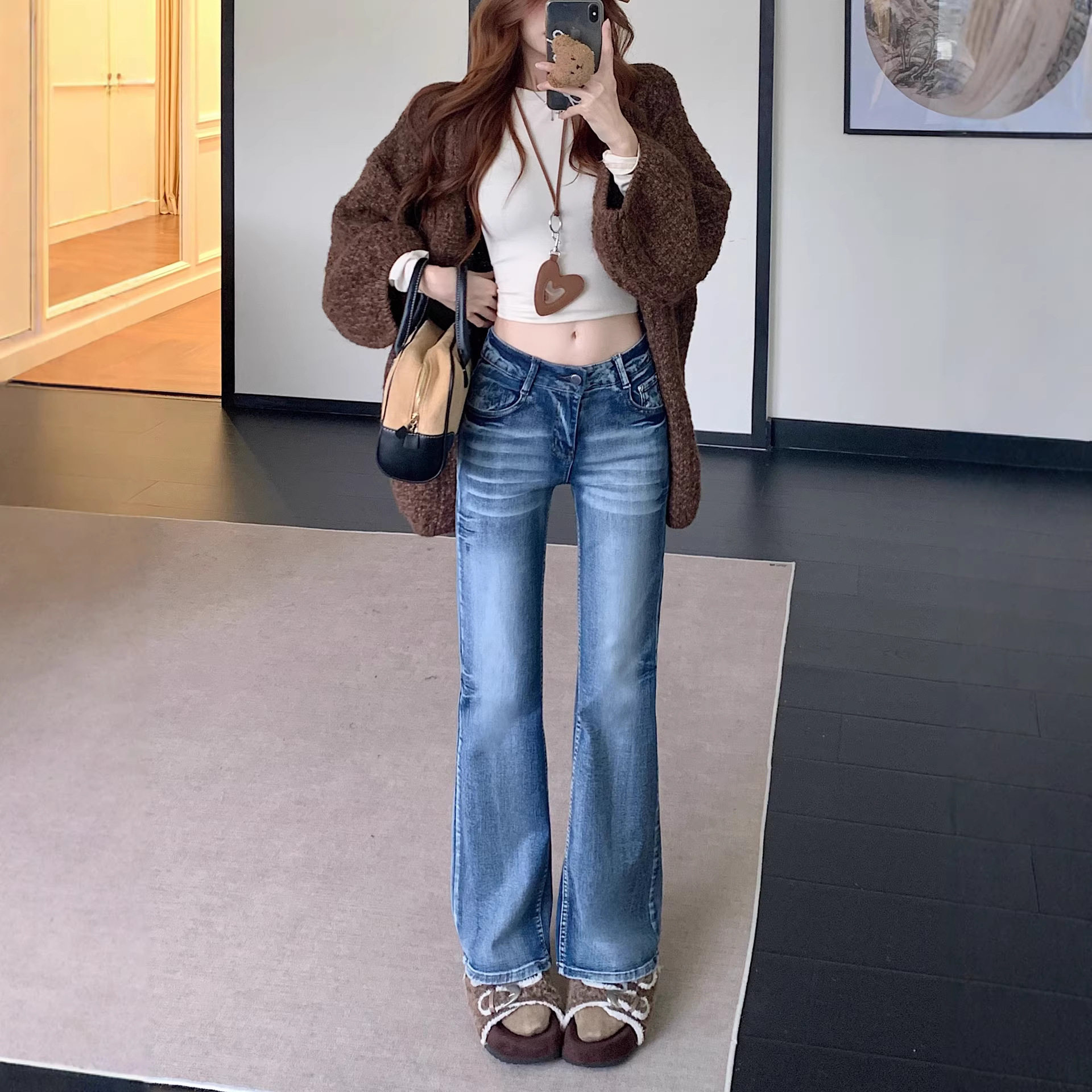 辣妹高腰弹力微喇牛仔裤女春季复古水洗猫须修身显瘦提臀喇叭裤子,女装/女士精品,牛仔裤,淘宝优惠券,粉丝福利购,淘宝优惠卷