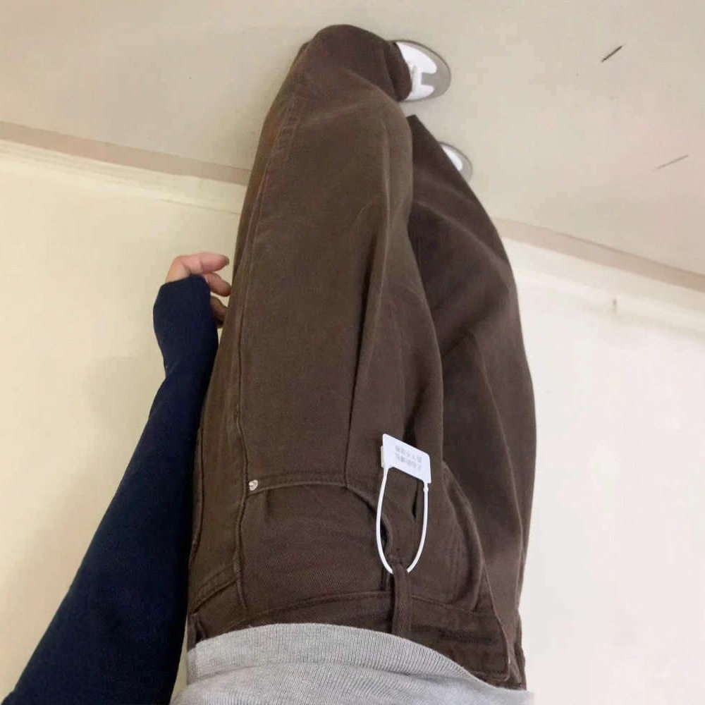 咖色裤子美式复古阔腿牛仔裤女秋冬新款宽松直筒裤设计感棕色长裤,女装/女士精品,牛仔裤,淘宝优惠券,粉丝福利购,淘宝优惠卷
