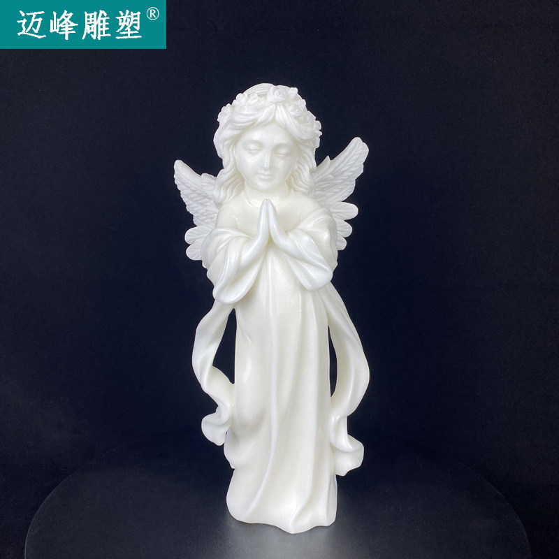 大理石汉白玉石雕天使雕像欧式北欧家居客厅石雕小天使摆件装饰品