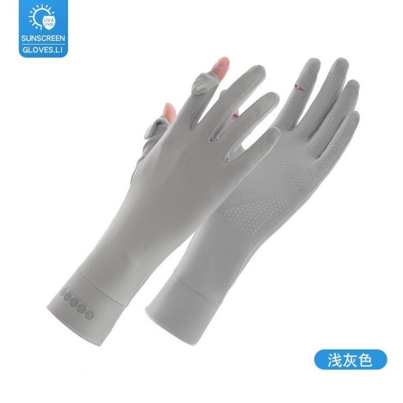 手腕轻薄防滑指触开车防晒骑行屏手套女防夏季紫外线护户外冰丝露