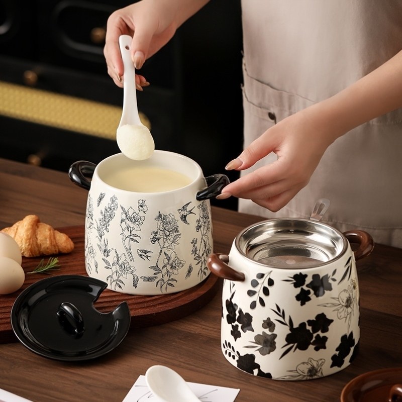 蜂蜜油罐猪复古罐子猪油罐调味釉下彩加厚神器密封罐商用老式收纳