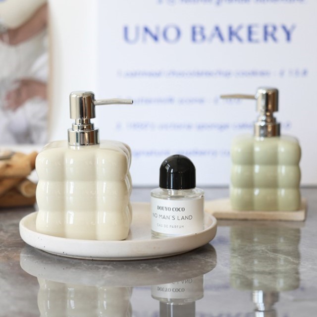 高颜值乳液空瓶按压卫生间分洗手液瓶子沐浴露轻奢装瓶陶瓷洗可爱