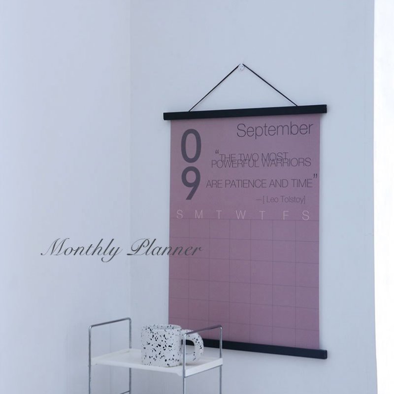 计划表打卡月自律挂历月历小红书计划挂墙日历本墙贴木框海报月