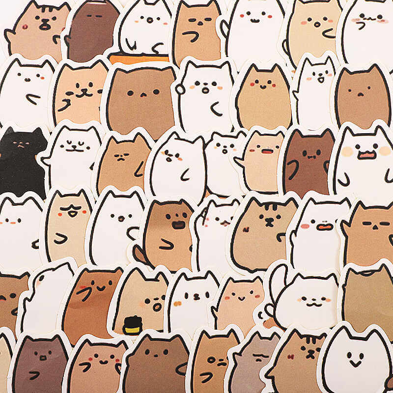 可爱萌宠线条小猫咪贴纸卡通动物手账手机壳笔记本装饰儿童贴画,文具电教/文化用品/商务用品,贴纸/立体贴纸,淘宝优惠券,粉丝福利购,淘宝优惠卷