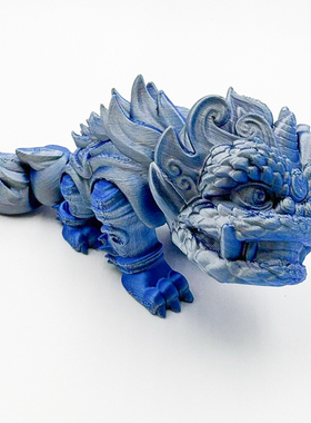 3D打印醒狮中国龙儿童玩具狮子摆摊夜光关节可动模型仿真动物摆件