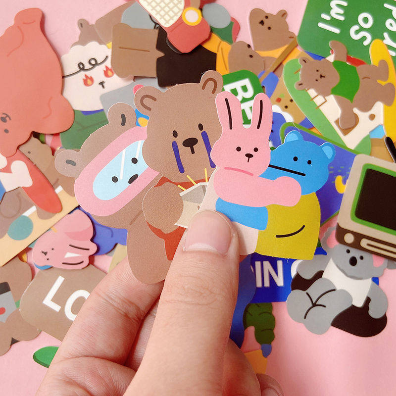 100张韩国ins可爱小熊贴纸卡通手账行李箱平板电脑装饰防水贴画,文具电教/文化用品/商务用品,贴纸/立体贴纸,淘宝优惠券,粉丝福利购,淘宝优惠卷