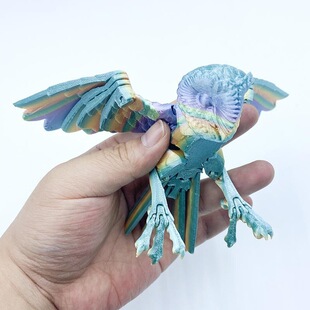 3D打印仓鸮仿真动物模型玩具翅膀关节可动仿真猫头鹰摆件儿童礼物