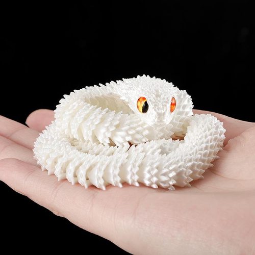 3d打印蝰蛇玩具模型夜光全身关节可动仿真动物儿童玩具造景摆件