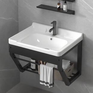卫生间一体化台盆小户型不锈钢墙式洗手盆阳台壁挂式洗脸盆一体支