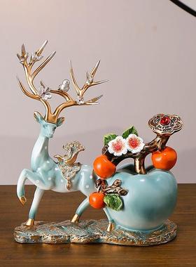 玄关鹿摆件高档家居客厅电视柜工艺品创意办公书房书柜装饰品摆设