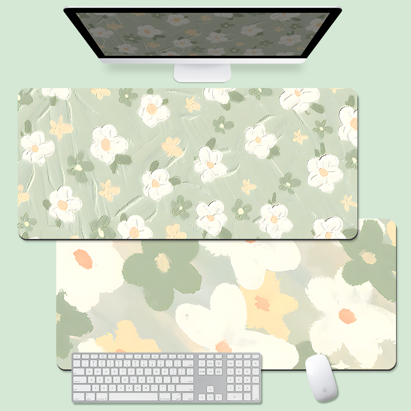 小清新绿色护腕鼠标垫超大号男女生简约文艺学习书桌垫儿童桌面垫