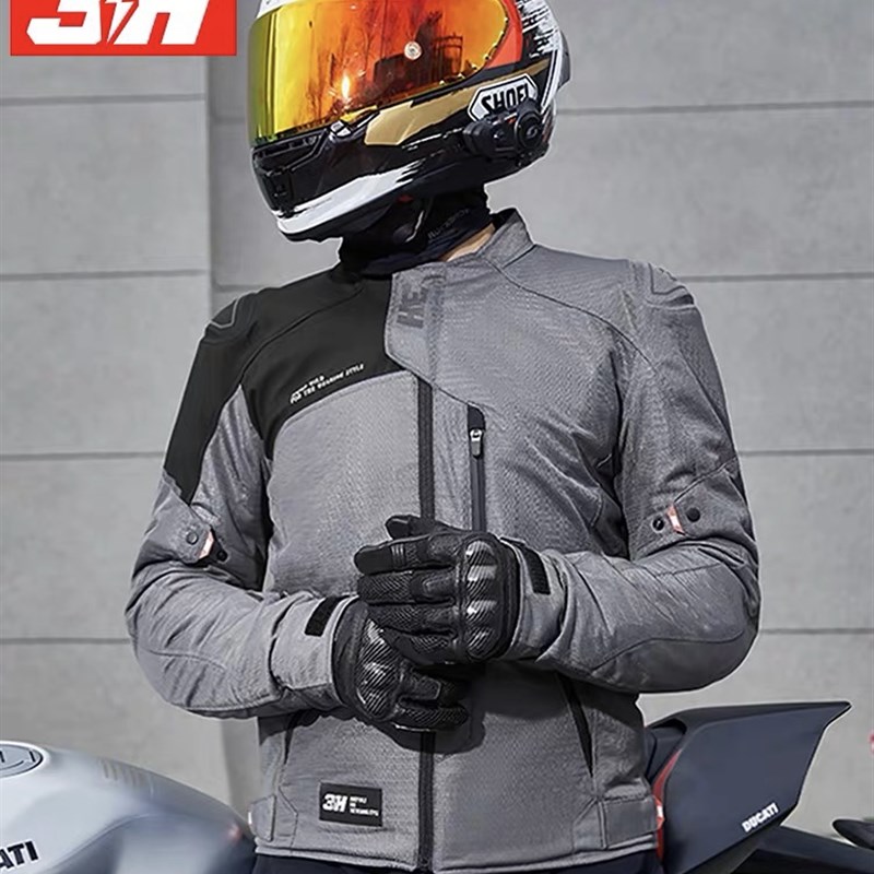 3h骑行服磐石摩托车男夏季网眼冰晶机车骑行透气防摔赛车四季