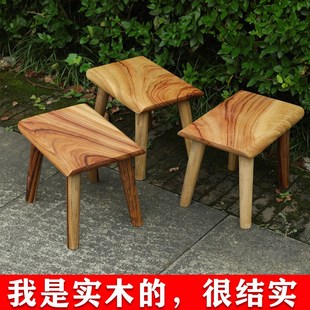 香樟实木小凳子家用客厅小板凳老式小矮凳结实耐用小木凳复古方凳