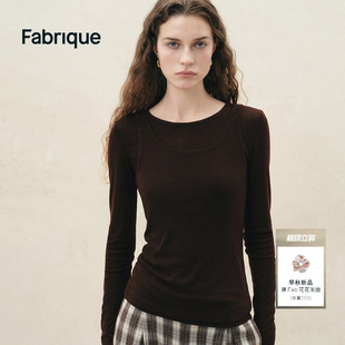 Fabrique ESSENTIAL微透天丝吊带打底T恤两件套女2026年早秋新品