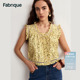 背心小上衣女春夏女装 Fabrique法式 优雅真丝桑蚕丝棉碎花无袖