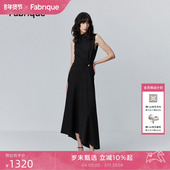 Fabrique晚礼服黑色千金风无袖 春晚同款 针织羊毛连衣裙女春夏