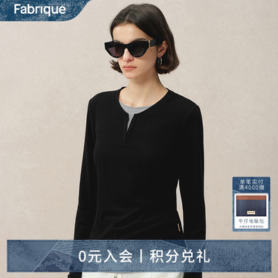 FABRIQUE圆领长袖T恤针织衫