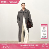 毛衣外套大衣女25新品 Fabrique冰岛灰复古羊毛牛角扣针织长款 开衫