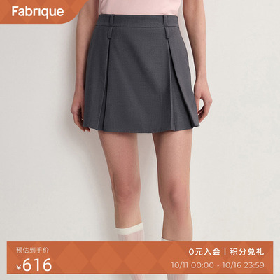 Fabrique ESSENTIAL多色中腰褶裥A型裙裤2025夏季新品