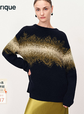 Fabrique晨曦微光渐变圈圈纱绵羊毛针织毛衣2025年秋新品
