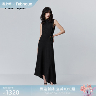 【春晚同款】Fabrique晚礼服黑色千金风无袖针织羊毛连衣裙女春夏