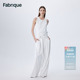 女夏季 Fabrique白色可调腰带阔腿纯白裤 新款 朱丹同款